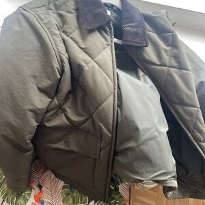 Dark Green Men's Puffer Jacket